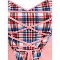 thumbnail image 4 of Camiseta a Cuadros Dobladillo Cordones Rosegal  Camisetas tallas grandes, 4 of 5