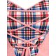 thumbnail image 4 of Camiseta a Cuadros Dobladillo Cordones Rosegal  Camisetas tallas grandes, 4 of 5