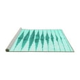 thumbnail image 2 of Ahgly Company Machine Washable Indoor Round Solid Turquoise Blue Modern Area Rugs, 6' Round, 2 of 4