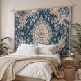 thumbnail image 3 of Navy Blue Boho Large Tapestry for Bedroom Wall Hanging Tapestry, Modern Geometric Abstract Ehtnic Ceiling Backdrop Tapestries Poster Blanket Wall Decor for Teens Room Living Room Dorm 86" x 104", 3 of 8
