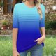 thumbnail image 5 of mfyjkho Tops Para Mujer, Camiseta De Moda Para Mujer Con Cuello Redondo Arrugado, Manga 3/4, Corte Holgado Y Mangas Cortas Tops Y Blusas Para Mujer L, 5 of 6