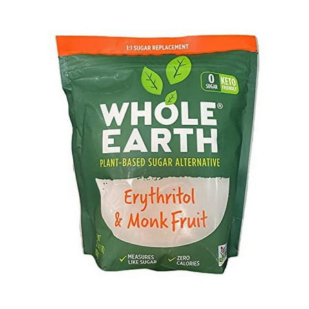 Whole Earth Plant-Based Sugar Alternative, Erythritol & Monk Fruit, 32 Ounce