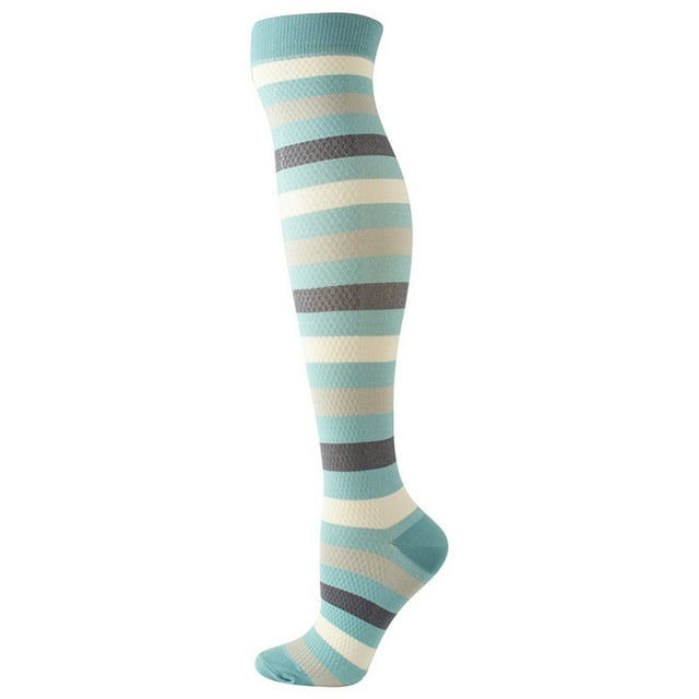 WEAIXIMIUNG Chaussettes Transparentes pour Hommes et Femmes à Rayures Mode Décontractée en Nylon Évacuant l'Humidité Chaussettes de Pression Chaussettes de Compression