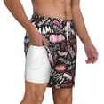 thumbnail image 2 of Sigee Various Languages Mother Print Mens Swim Trunks with Compression Liner Quick Dry Swim Stretch Beach Shorts with Pockets,S-3XL, 2 of 7