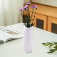 thumbnail image 4 of Geometric Plastic Flower Vase - Modern Floral Container for Home Decor, Small Fresh Arrangements, 7.87x2.17x2.17 Inches, White, Gray, Pink, Blue, 4 of 6