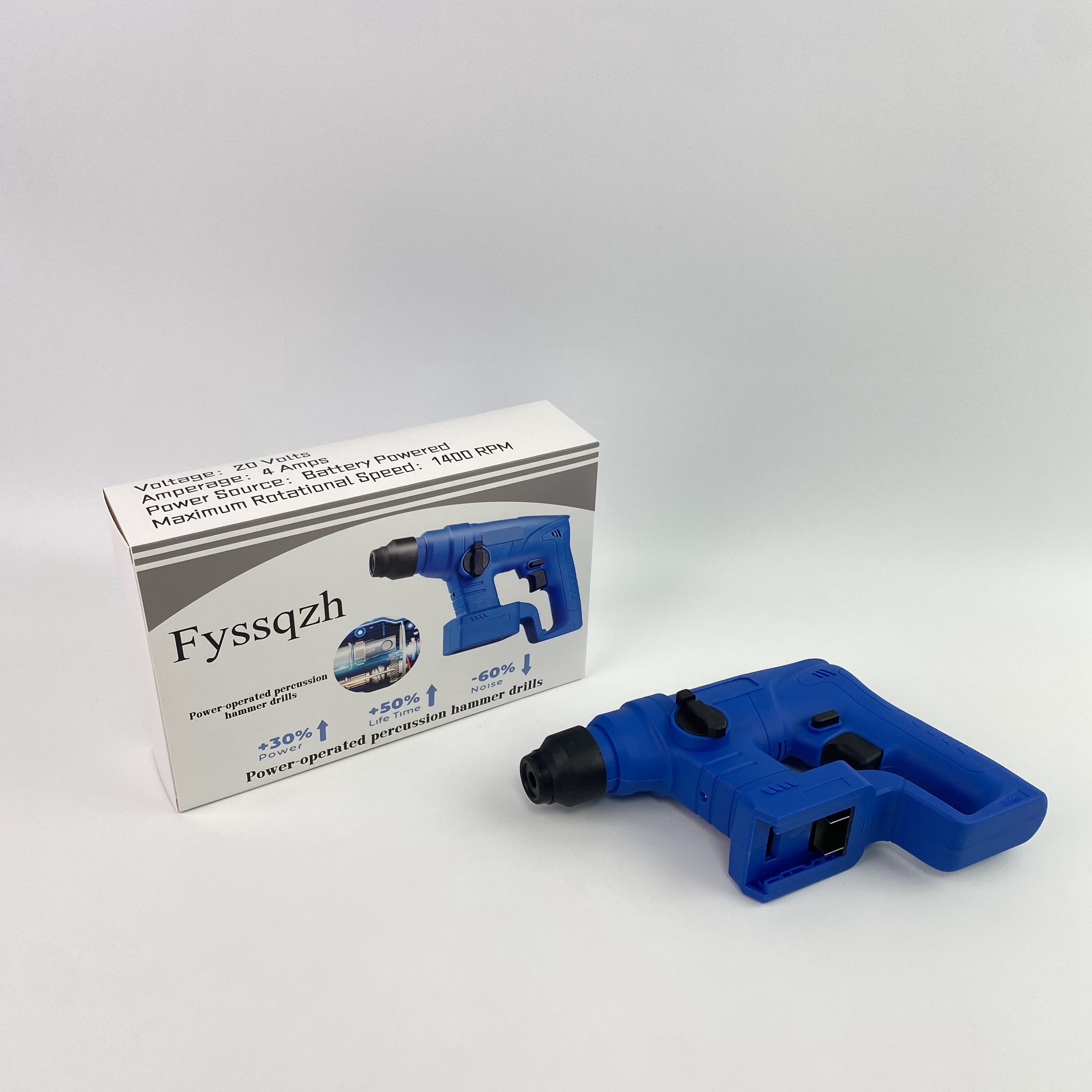 Fyssqzh Power-operated percussion hammer drills,20V Cordless Rotary Hammer Drill, 7/8", 4 Application Modes