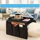 thumbnail image 3 of Organizador de apoyabrazos de sofá, soporte de sofá con control remoto, organizador de sofá de tela Oxford con bandeja portavasos para reposabrazos de silla de colchón reclinable, negro, tamaño libre, 3 of 5