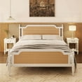 thumbnail image 1 of Timeless Pine & Rattan Bed: Exquisite Natural Rattan Design in 2 Sizes & 2 Colors, 1 of 10