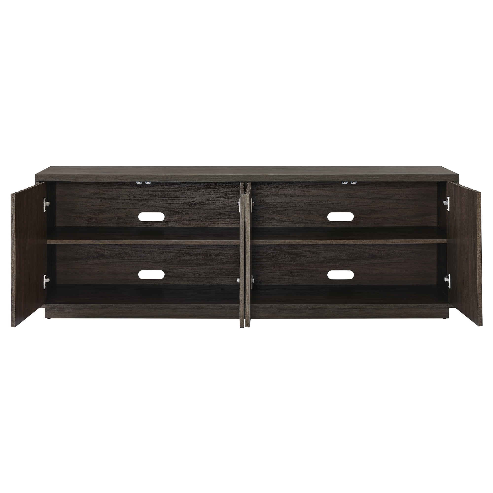 Bourne Rectangular Fluted TV Stand for TV's up to 75" in Brown Oak