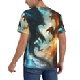 thumbnail image 2 of Easygdp Red And Blue Flame Wave Dragon Mens T-Shirts Baseball Vintage Fashionable Lightweight Casual Crew Neck Slim Fit with Long Sleeves-4X-Large, 2 of 7