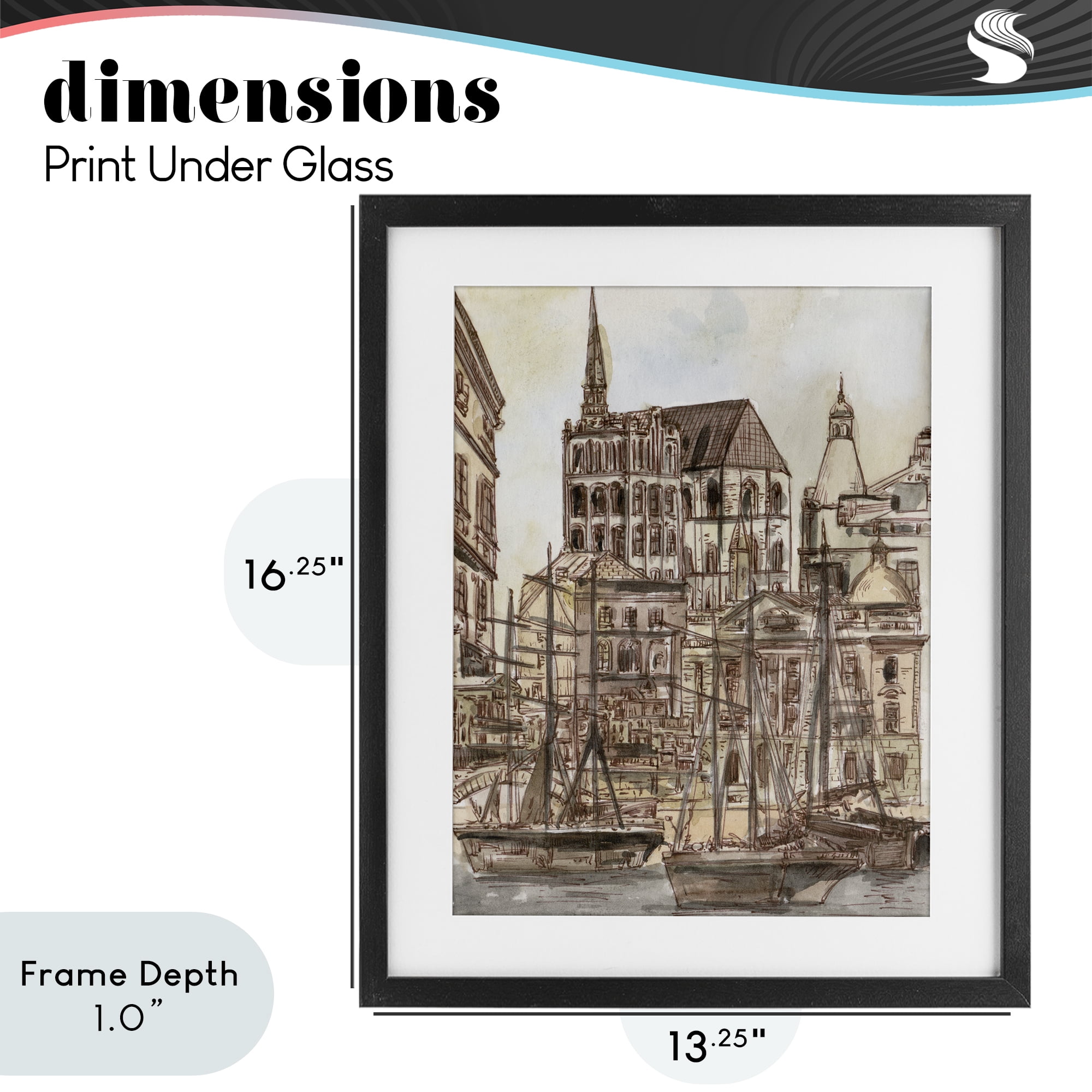 Stupell Industries Harbor of Salted Remnants Black Framed Print Under Glass, design by Melissa Wang