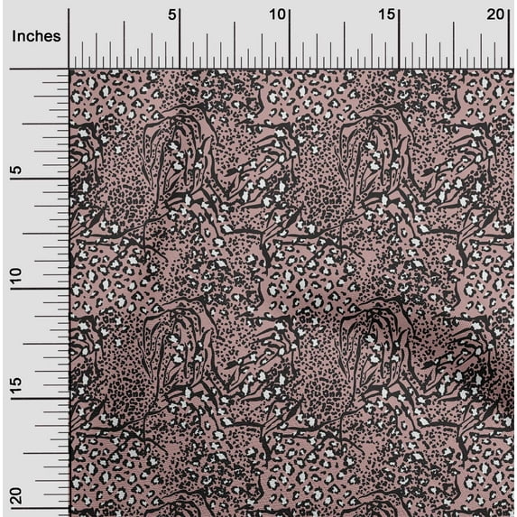 oneOone Cotton Poplin Dusty Pink Fabric Leopard Animal Skin Fabric For Sewing Printed Craft Fabric By The Yard 42 Inch Wide