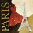 thumbnail image 2 of Hristova, Albena 12x12 Black Ornate Wood Framed with Double Matting Museum Art Print Titled - Paris Dress - A Day in the City, 2 of 4