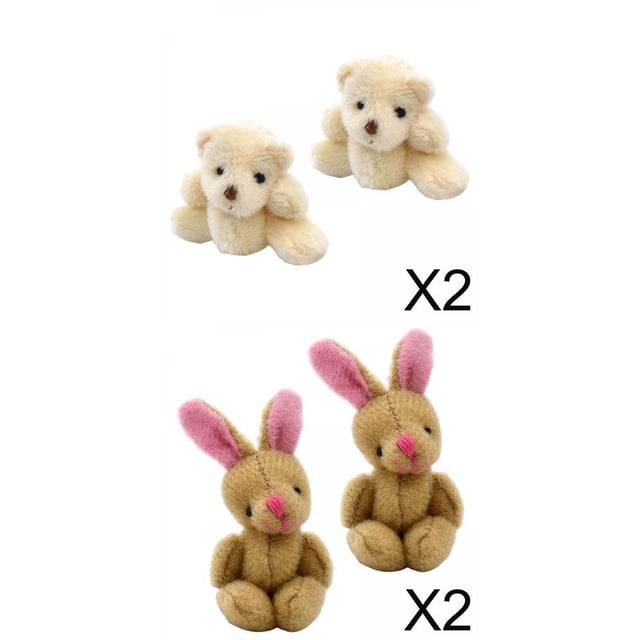 8 Uds Mini Conejo de peluche CUTICAT 1.97 Pulgadas Articulado