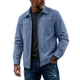 thumbnail image 2 of Hulanddfd Mens Jacket Zip Up Collared Coat, Lightweight Long Sleeve Outerwear with Pockets, Casual Spring Top, 2 of 7