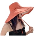 thumbnail image 1 of WEIYLL Chapeau de Soleil Femme Grand Bord Doux Réversible Respirant Orange, 1 of 4