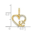 thumbnail image 2 of FJC Finejewelers 14 kt Yellow Gold CZ Heart with Anchor Charm 14 x 12 mm, 2 of 6
