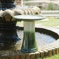 thumbnail image 5 of Green Ombre Ceramic Bird Bath 17'' Tall Glazed Pedestal Bird Bath with Swirl Pattern Lightweight Elegant Outdoor Bird Basin for Garden Yard Landscape, 5 of 10