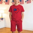 thumbnail image 6 of Boys & Girls 4th of July Outfit Sets Crewneck Short Sleeve Print T-Shirt & Shorts 2-Piece Sets for 4-14 Years, 6 of 8
