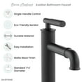 thumbnail image 6 of Avallon Single Hole, Single-Handle Sleek, Bathroom Faucet in Matte Black, 6 of 11
