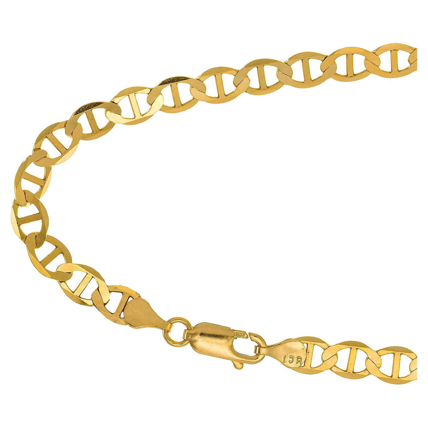 10k and 14k Solid Yellow Gold 1.2mm - 5.5mm Mariner Link Chain Necklace-  16 18 2022 24 30 