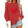 thumbnail image 4 of Valentines Sweatshirts for Women Love Heart Graphic Pullover Crewneck Long Sleeve Tops Valentine's Day Sweatshirt, 4 of 6