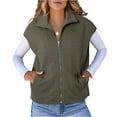 thumbnail image 2 of Cardigan for Women Long Sleeve Casual Tops for Fall and Winter, Solid Color Vest Style, Winter Clothes for Women,Army Green,L, 2 of 6