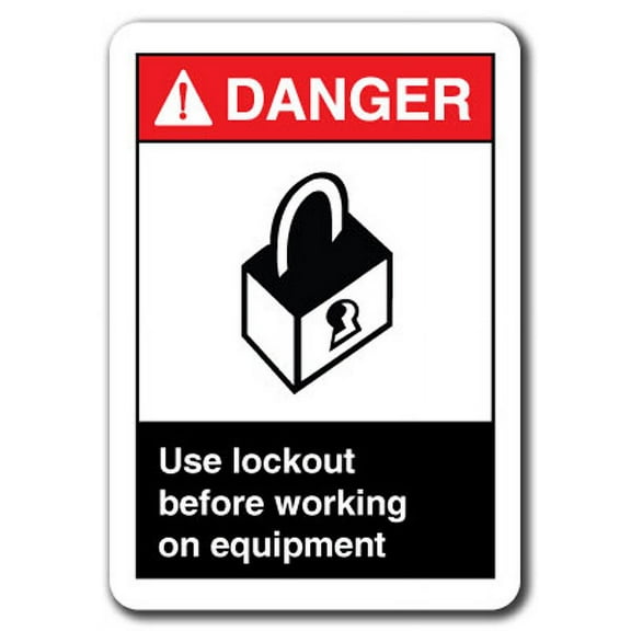 Danger Sign - Use Lockout Before Working On Equipment 7"x10" Plastic Safety Sign ansi osha