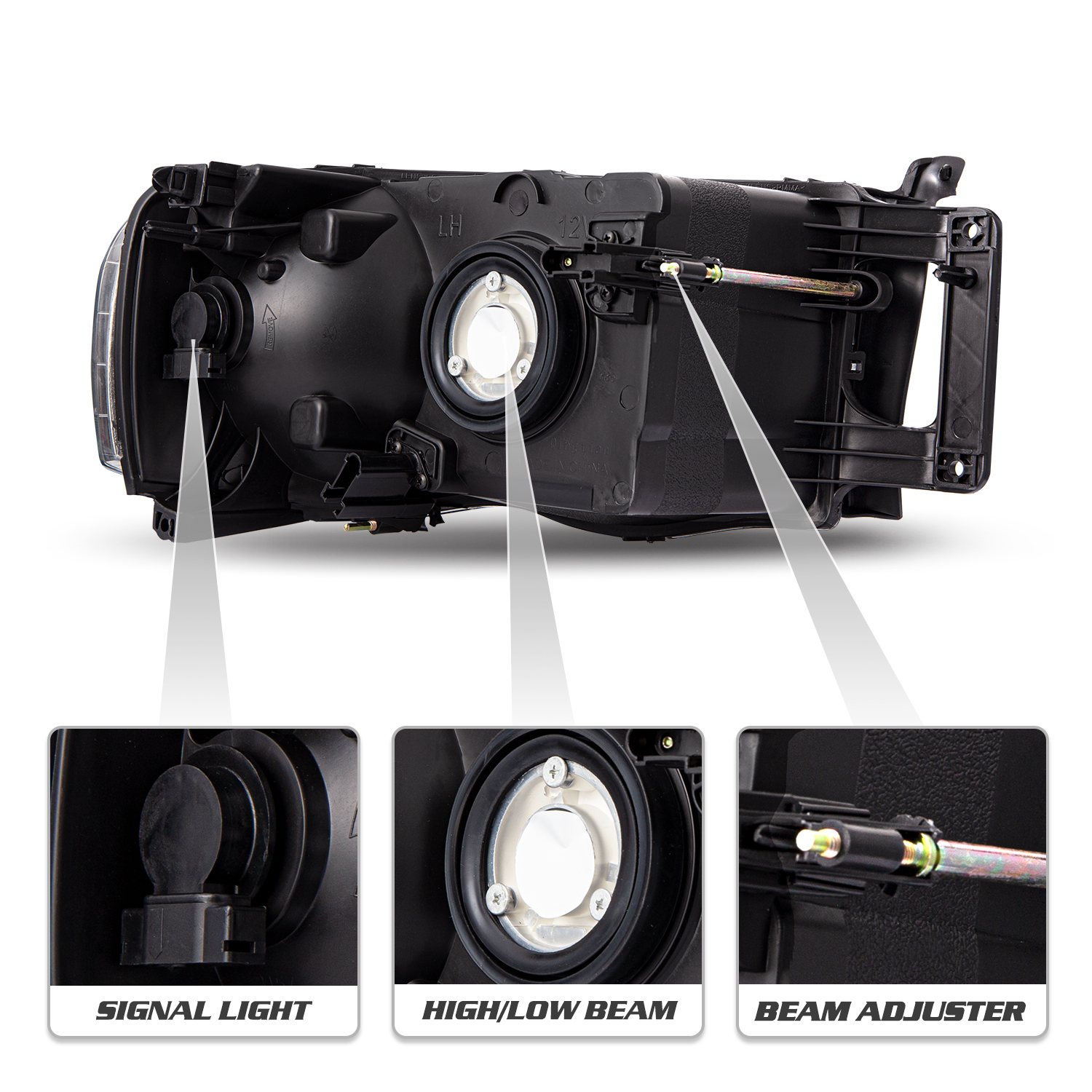 Bryght Halogen Headlights Fits 2002-2005 Dodge Ram 1500 2500 3500
