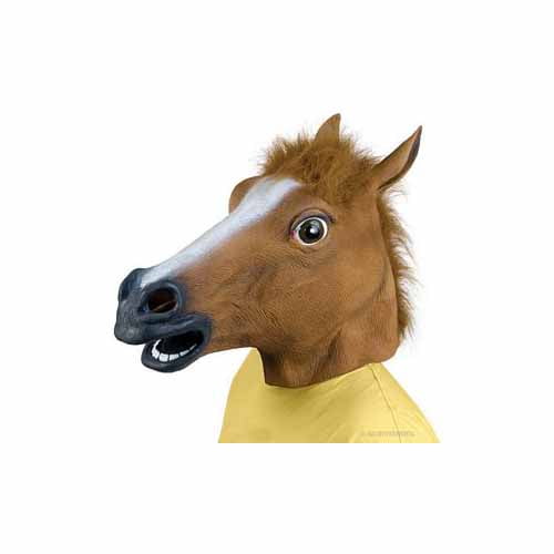 Horse Head Mask Latex Animal Costume Latex Adult Fancy Dress 