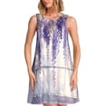 thumbnail image 1 of Balery Lavender Blooms Window Vestidos de verano para mujer con estampado: vestido holgado sin mangas, vestido playero informal y cómodo para días calurosos., 1 of 7