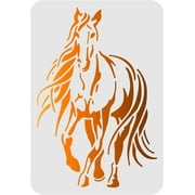 Horse Drawing Painting Stencils Templates Plastic Stencils Decoration Rectangle Reusable Stencils for Painting on Wood, Floor, Wall and Fabric