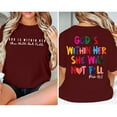 thumbnail image 5 of Alitao Graphic Tees T Shirts Oversized Shirts For Women Shirt Verse T Shirt God Is Within Her Tees Inspirational Tops Tshirts Shirts Summer Tops Wine 4XL, 5 of 8