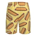 thumbnail image 6 of Wukai Hot Dogs Print Beach Trunks with Compression Liner Swimsuit Quick Dry Beach Sports Shorts with Pocket-XX-Large, 6 of 8