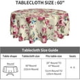 thumbnail image 4 of Shabby Chic Rose Flower Floral Waterproof Picnic Patio Party Round Table Cloth Cover Decorations Fabric 60 Inch Circular Tablecloth for 20-47 Inch Home Dining Room Kitchen Decor, 4 of 6