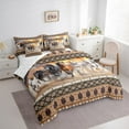 thumbnail image 3 of jejeloiu Vintage Aztec Geometric Bedding Comforter Set 7-PieceFarm Aniaml Horse King Bedding Sets,Brown White Bed Sheets,Breathable Room Decor Reversible, 3 of 8
