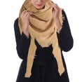 thumbnail image 2 of Coofit Winter Scarf Square Tassel Artificial Wool Solid Color Shawl Scarf Blanket Scarf, 2 of 10