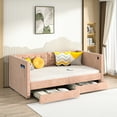 thumbnail image 2 of VECELO Upholstered Daybed with Storage, Twin Size Daybed, Brown, 2 of 10