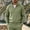 Army Green, variant on Men’s Waffle Knit Full Zip Track Jacket, Stand Collar Long Sleeve Casual Athletic Warm Outerwear Coat Size 3XL Gray
