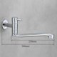 thumbnail image 4 of Wall Mounted Cold Water Sink Faucet, Single Handle Brass Tap For Kitchen Garden Outdoor Laundry Sink With Stainless Steel Tube, Chromed, 12 Inch, 4 of 4