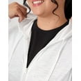 thumbnail image 4 of Hanes Just My Size Women's Full-Zip Slub Hoodie (Plus ) White 3X, 4 of 6
