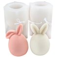 thumbnail image 1 of 2pcs Easter Rabbit Silicone Moulds Reusable 3D Bunny Candle Mold, 1 of 7