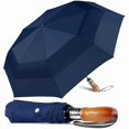 thumbnail image 1 of wonima02 Large Folding Golf Umbrella - Compact Mens Umbrellas Travel Rain and Windproof 54inch Collapsible Automatic Open Close Umbrella 210T Teflon Vented Double Canopy, 1 of 1