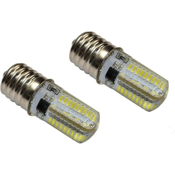 HQRP 2-Pack 110V E17 Base Silicone Crystal Dimmable LED Bulbs Warm White for GE General Electric WB36X10003 Light Bulb fits Hotpoint / Kenmore / RCA microwave