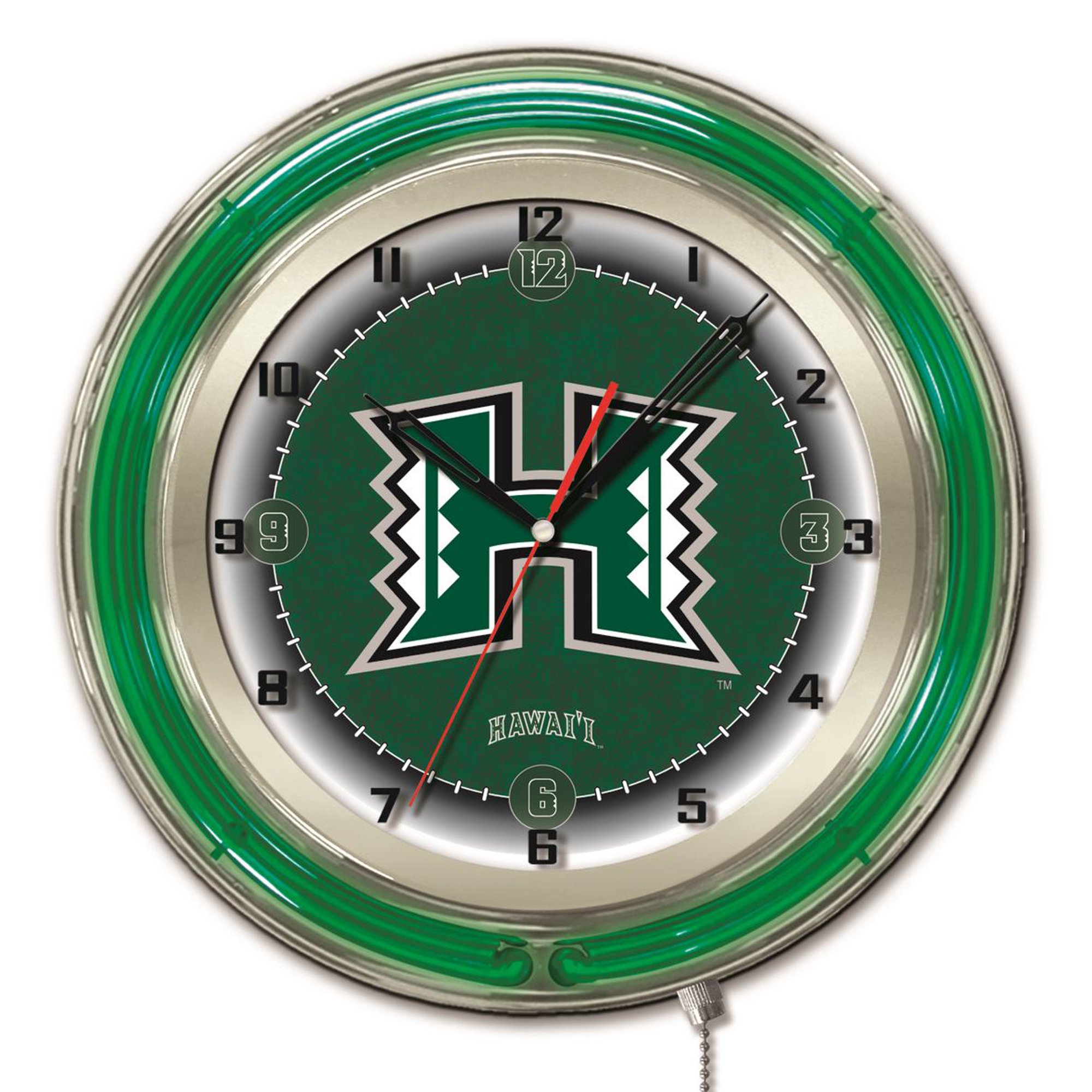 University of Hawaii 19 Double Neon Wall Clock