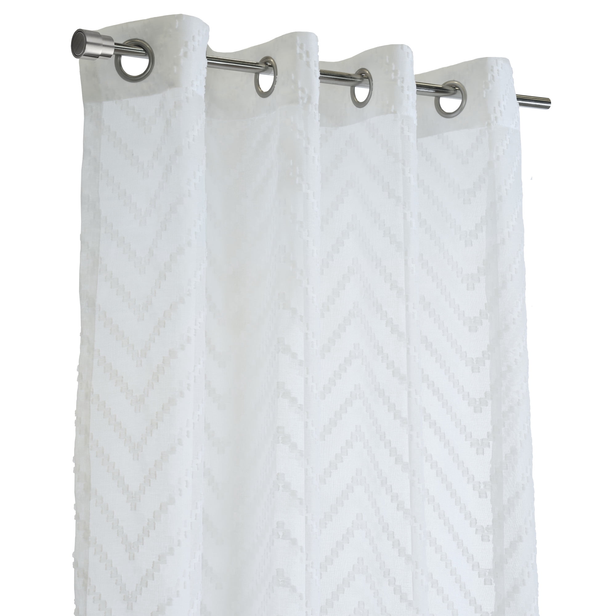 Loft Living Rabia Sheer Grommet Indoor Curtain 52 x 95 in White
