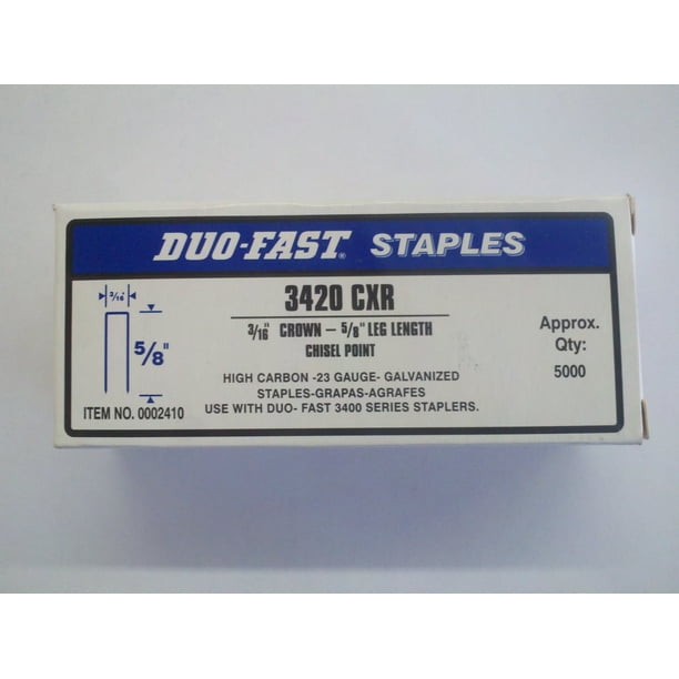 Duo Fast 3420CXR 3/16" Crown X 5/8" Staples