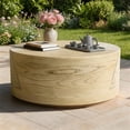 thumbnail image 3 of LIVILAND 28" Round Indoor/Outdoor Coffee Table - Sahara Oak Travertine, 3 of 8
