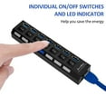 thumbnail image 5 of IC ICLOVER 7-Port Powered USB 3.0 Hub Splitter Adapter High Speed Extension with on/off Switches for PC Laptop Macbook Desktop, 5 of 9