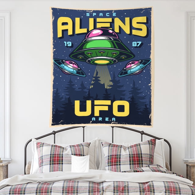 Tapiz decorativo para colgar en la pared Aliens Upos Anime, 200 x 150 cm